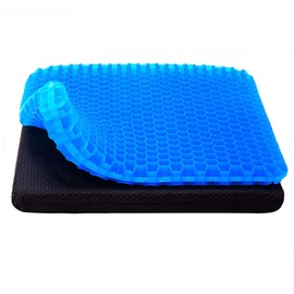 KUIZHEN Gel Seat Cushion, Double Thick Breathable Seat Double Thick Gel Seat Cushion Cushion Cool Gel Cushion Honeycomb Design for Car Office Home Wheelchair&Chair