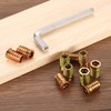 sourcing map 50 Pcs Threaded Insert for Wood, 3/8" -