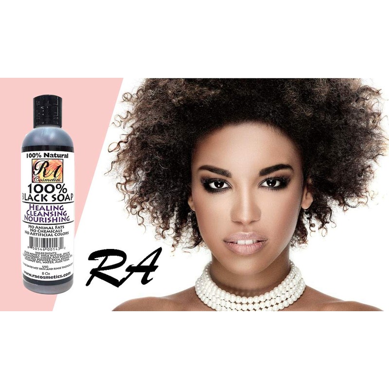 RA COSMETICS 100% African Liquid Natural Black Soap - 8