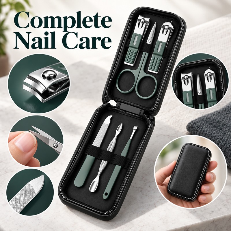 6-Piece Nail Clipper Set – Stainless Steel Manicure & Pedicure