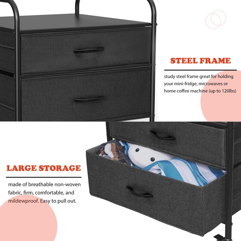 EazeHome Mini Fridge Stand with Storage, Mini Fridge Stand, 2