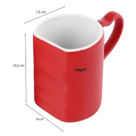 FunX Kissing Cups Set of 2 – Coffee Cups Gift for Men and Women for Wedding, Birthday or Valentine's Day – Cups Set in Gift Box Red/White