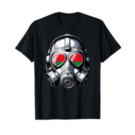 Mens Belarusian Flag Belarus Pride Heritage Man Gas Mask T-Shirt