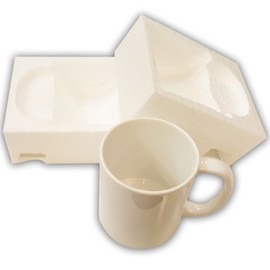 Mug 36-Piece Double Sublimation Coated Ceramic Mugs, 11 Oz, Blank All White and Black with Black Handle-Case of 36-White