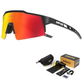 KAPVOE Cycling Glasses Polarized Mountain Bike Sunglasses Women Men MTB Bicycle Riding Motorcycle with 4 Interchangeable Lense