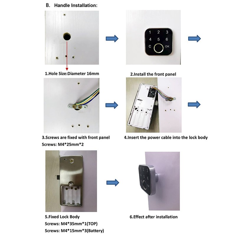 G16 Smart Fingerprint Password Keyless Lock for Drawer Wardrobe Cabinet