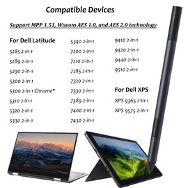 Active Pen PN557W Compatible with Dell Active Pen PN557W for Latitude 5285, 5289, 7285, 7389, 7400, 5290 2-in-1s, XPS 9365/9575 2-in-1