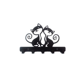 Spillbox Metal Wall Multipurpose Holder Organizer Hanger Racks for Key Holder, Bathroom Towel Hook, and Kitchen Utensil Hook- (Cat)