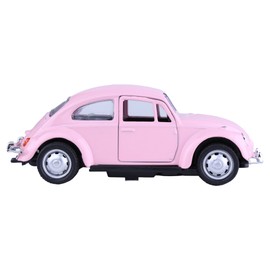 Berry President 1967 Classic Beetle Bug Vintage 1/32 Scale Diecast Metal Pull Back Car Model Toy for Gift/Kids (Pink)
