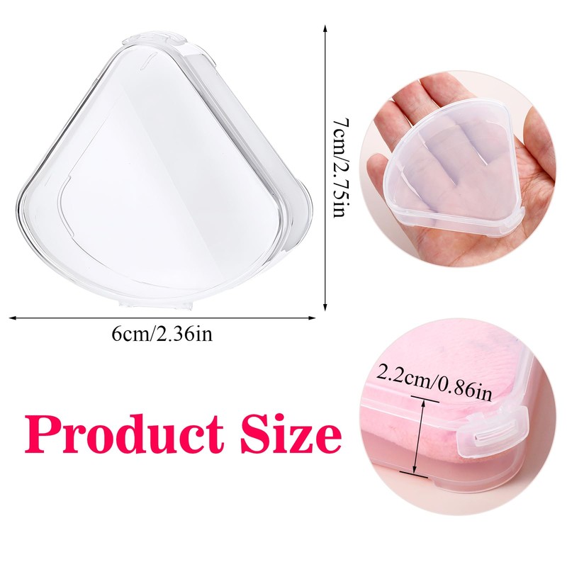 Yuanchu 8Pcs Powder Puffs Holder Cases, Triangle Makeup Puff Container