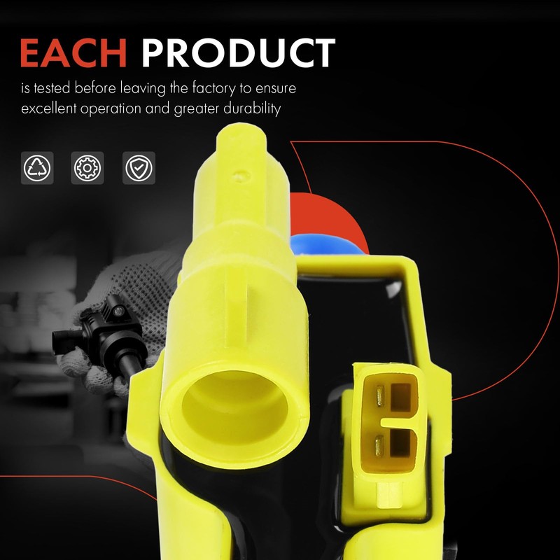 A-Premium 3 Yellow Ignition Coils with 3 Spark plug Wires