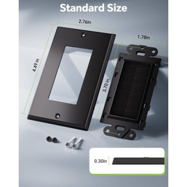 LEENUE Brush Wall Plate, 5 Pack Single Gang Wall Plate Cable Pass Through for Low Voltage Wires, Cord Hider for Wall Mount TV, Black