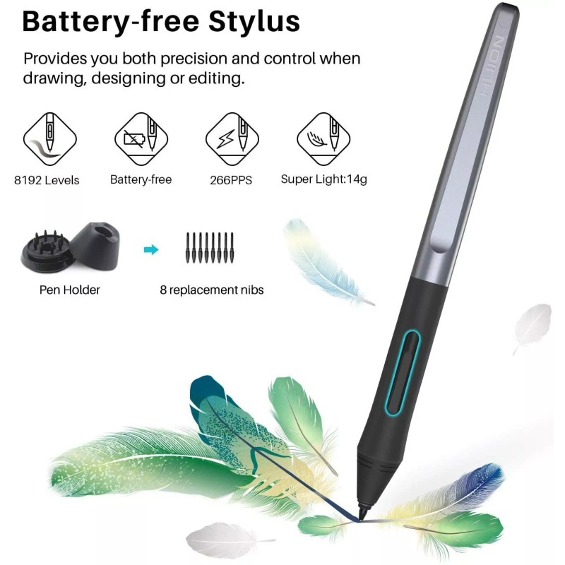 Huion Inspiroy H640P Graphics Drawing Tablet with Battery-free Stylus and