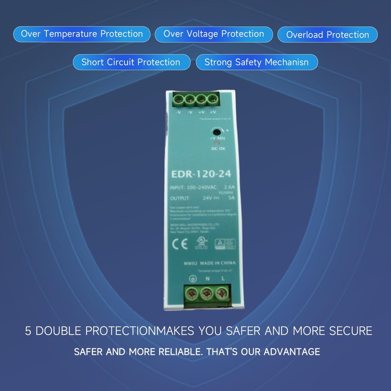 EDR-120-24 120W 24V 5A AC/DC Switching Power Supply for Industrial