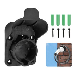 JUSTTOP EV Charger Holder, Wall Mount SAE J1772 Holder EV Charging Cable Organizer, Heavy Duty Waterproof Electric Car Charger Connector Nozzle Holster Dock, Car Accessories