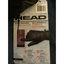 HEAD Women Touchscreen Black Waterproof Hybrid Gloves Sensatec 1 Pair SMALL
