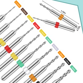 Shank Tungsten Carbide Micro Drill Bits Set, Tungsten Steel PCB Print Circuit Board Flute CNC Router Bits for Rough Stone Print Circuit Board Jewelry Engraving (30 Pcs,1.1-2.0 mm)