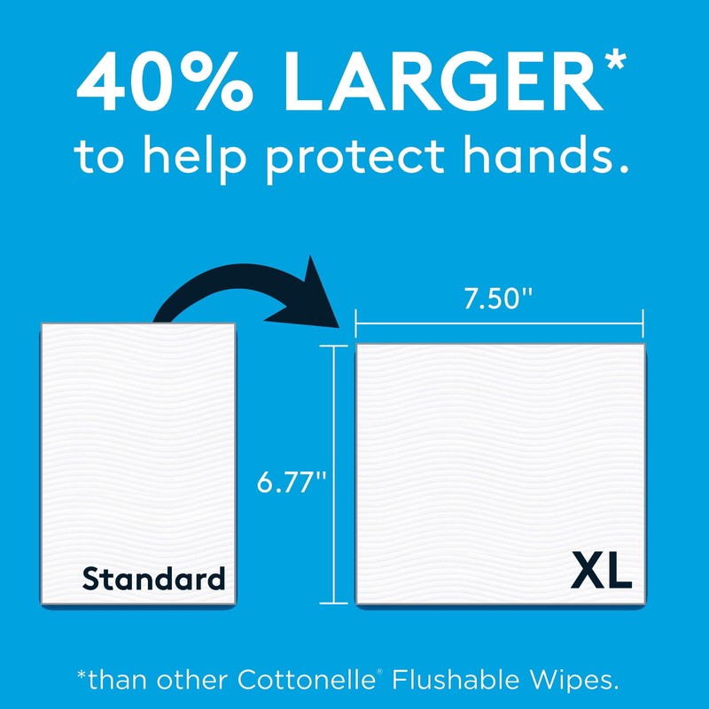 Cottonelle UltraFresh XL Flushable Wipes, 1 Flip-Top Pack, 60 Wipes