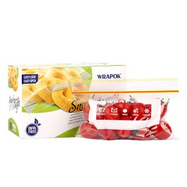 WRAPOK Small Freezer Bags Ziplock Sandwich Food Bags Reusable Snack Lunch Bag for School Kids - 6.3 x 4 Inch( 100 Count)