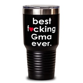 ODDITEES Funny Gma Tumbler B3st F-cking Gma Ever 30oz Stainless Steel Black