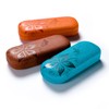 FEFI Hardcase Glasses Case Nature Embossed Flower Design, brown