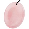 mookaitedecor Rose Quartz Thumb Stone Pendant, Crystal Gemstone Massage Stone