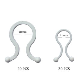 50 Pack PP Twist Ties,Reusable Cable Ties Assorted Size (D:11mm and 18mm) Cable Ties Cord Organizer Cord Management for Household, Office, Travel,(White)