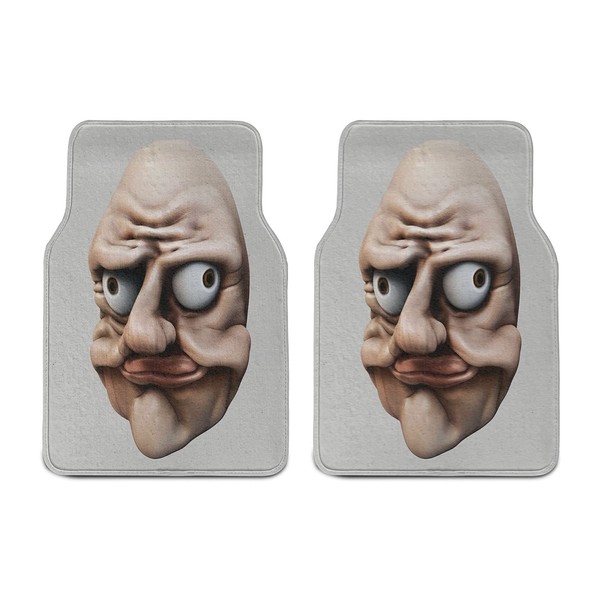 Ambesonne Humor Car Mat Set of 2, Grumpy Internet Troll