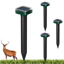 Snake Repellent for Yard 4PCS,Deer Repellent Devices for Plants/Garden,Solar-Powered Deer & Rabbit Repellent Outdoor,Deer Deterrent Devices Outdoor,Sonic,Electronic and Waterproof