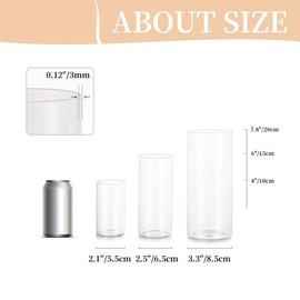 Nuptio Hurricane Glass Candle Holders for Table Centerpiece, Cylinder Glass Pillar Candle Holder Set of 30, Clear Cylinder Vase Bulk, Hurricane Vases for Centerpieces Wedding Party Christmas Decor - Size: S+M+L
