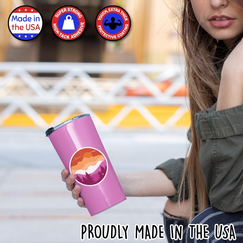 Subtle Lesbian Flag, Weather-Resistant Pride Sticker for Laptop, Water Bottles,