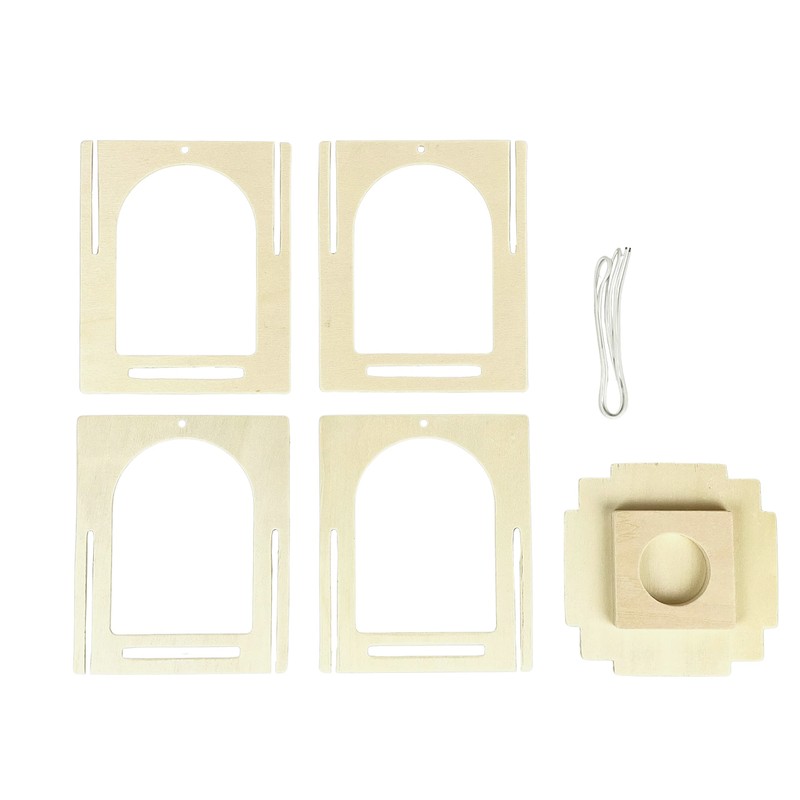Pebaro 849 849 Wooden DIY Lantern Kit, No Gluing with