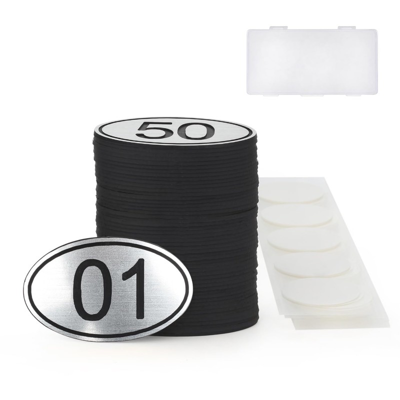 NumRealm Table Numbers Locker Cabinet Number, Oval ABS Engraved Numbers