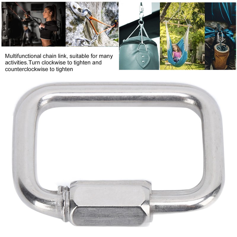 Chain Link Stainless Steel 4‑Corner Multifunctional Connection Buckle for Outdoor