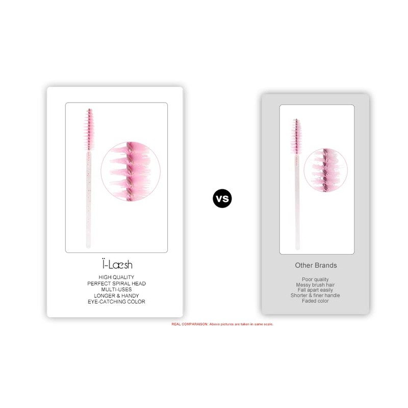 i-Laesh 100 Pcs Disposable Eyelash Brushes, Mascara Wands, Eye Lash