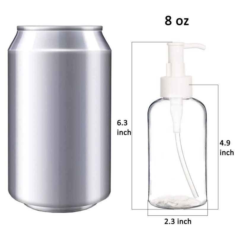 Youngever 12 Paquetes 250ML Botellas de Bomba de Plástico, Botellas
