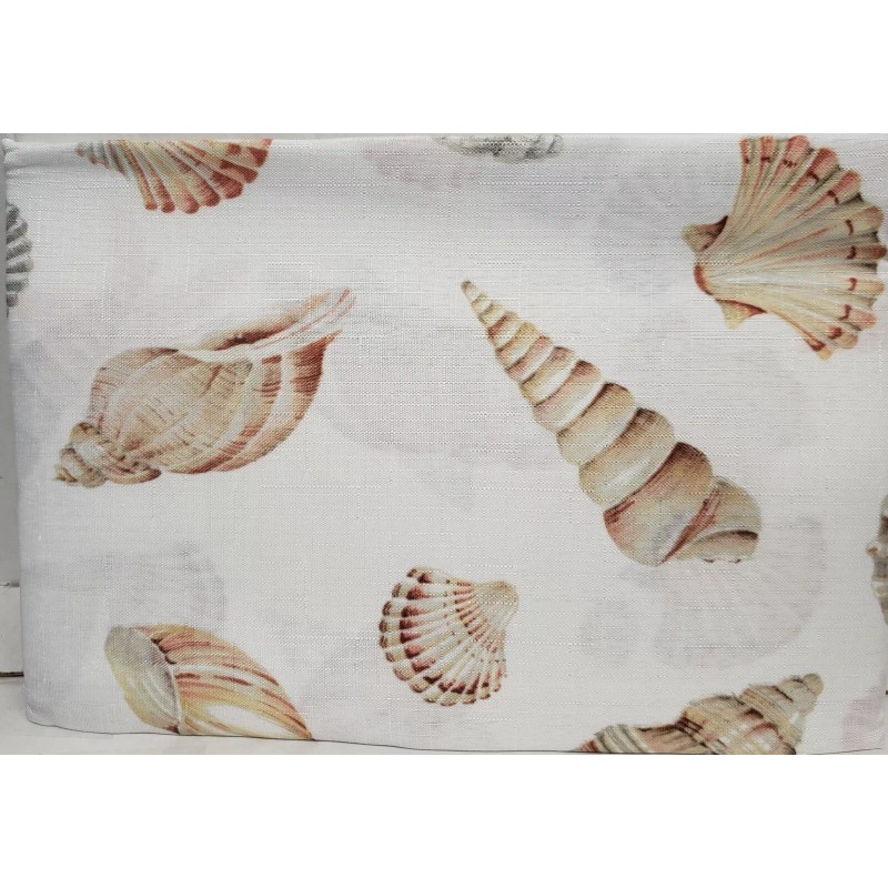 Benson Mills Printed Fabric Tablecloth 60"x84" Oval (6-8 people) SEALIFE,SEASHELS,SEASIDE,BM