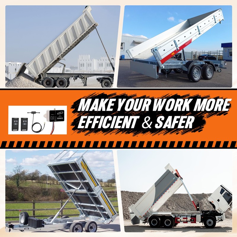 wolfwo Dump Trailer Wireless Remote Controller, for 3-Wire/4-Wire 12V Hydraulic