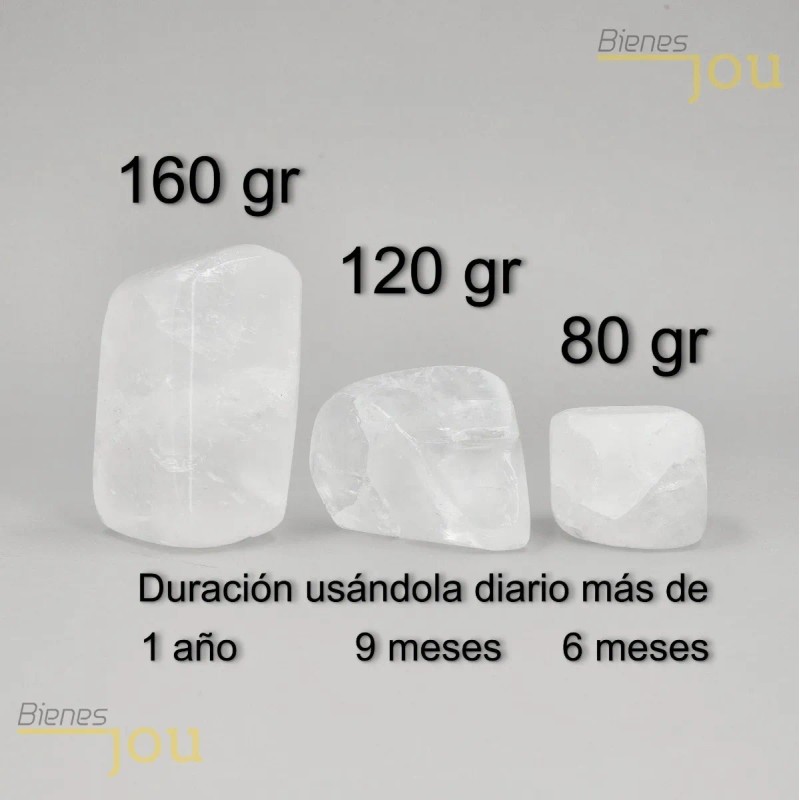 Desodorante Piedra de Alumbre BIENES JOU 80g Antimanchas Natural Cristal