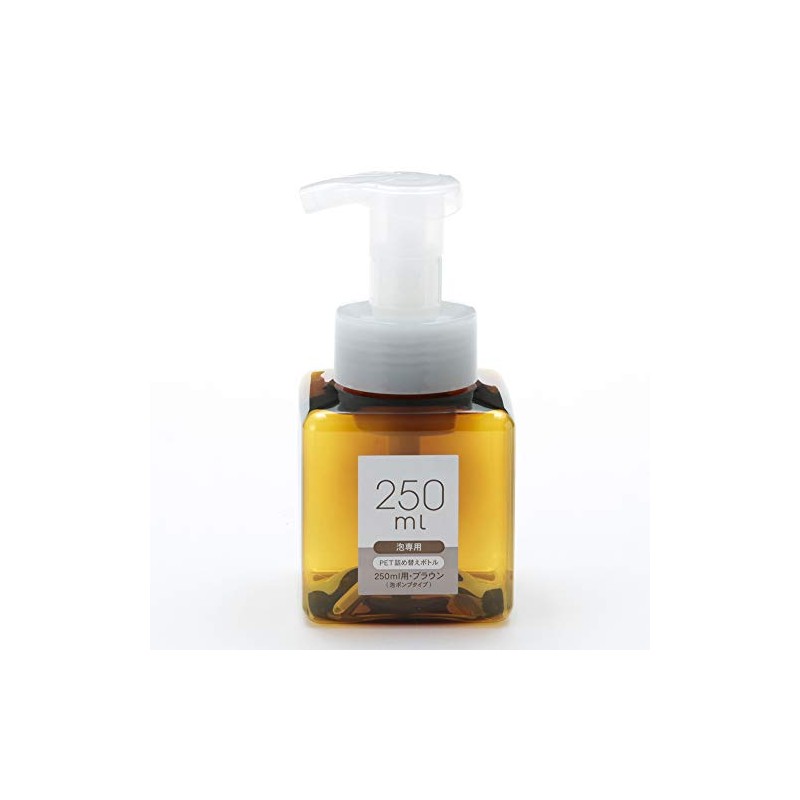 PET Refill Push Type Foam Pump Soap Dispenser (250ml, Brown)