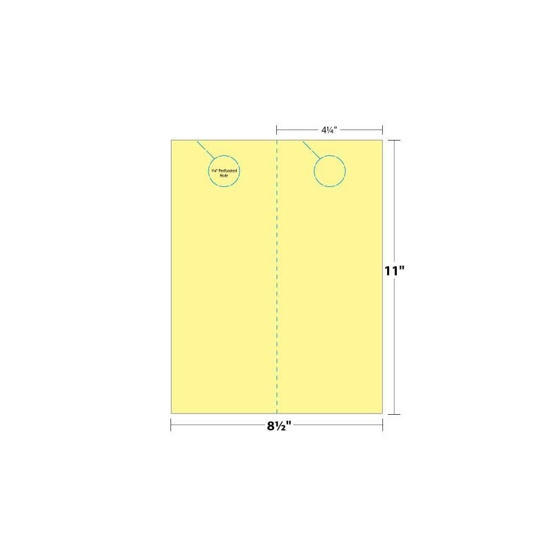 Blanks/USA 4.25" x 11" No-Cut Door Hanger on 8.5" x