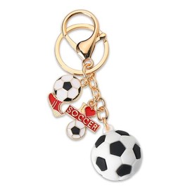 Soccer Lovers Gifts for Girls Boys 3D Soccer Ball Keychain for Daughter Son Graduation Gifts for Mom Dad Birthday Gifts for Football Fans Coach End of Season Gifts for Soccer Players Keychains