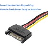 Multibao 15 Pin Sata Male to 2 Sata Female Power