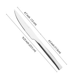 Parlynies Stainless Steel Steak Knives Set of 12, Steak Knives Serrated Edge Sharp for Hotel Restaurant