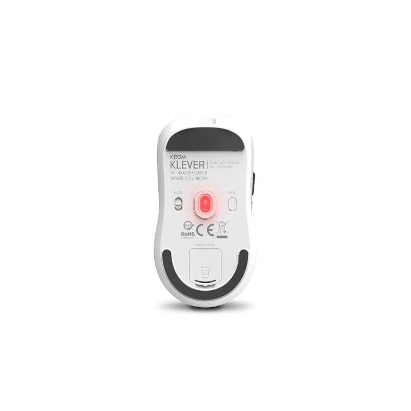 KROM KLEVER White - Ultralight Wireless Gaming Mouse, 55 Gram,