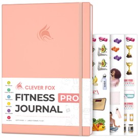 Clever Fox Fitness Journal PRO – Daily Workout Planner with Meal Planner & Habit Tracker – Gym Exercise Log Book for Women & Men – Fitness Planner Notebook – Lasts 6 Months, 7x10” - Light Pink
