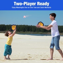 Qrooper Toss and Catch Ball Set Outdoor Games for Kids Ages 3-12 Beginner Baseball Training Gloves Summer Pool Beach Yard Lawn Gifts for 3 4 5 6 7 8 9 10 11 12 Year Old Boys Girls