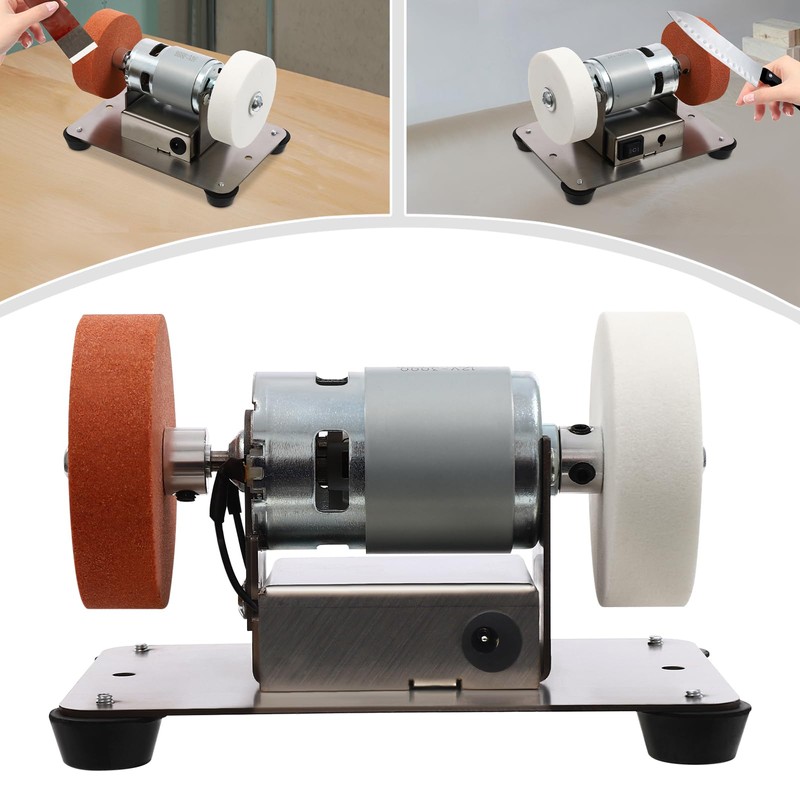 Small Grinder, 96W Electric Benchtop Sander with 2 Grinding Wheels