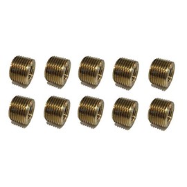 EDGE INDUSTRIAL BRASS REDUCING FACE BUSHING 3/8" MALE NPT X 1/8" FEMALE NPT FUEL/AIR/WATER/OIL/GAS WOG (QTY 010)