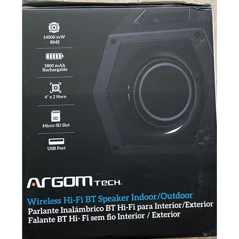ARGOM TECH SLAMBOX BEATS WIRELESS BT SPEAKER Indoor/Outdoor